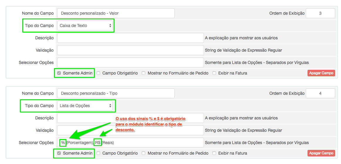 Configurar campos personalizados de clientes no WHMCS
