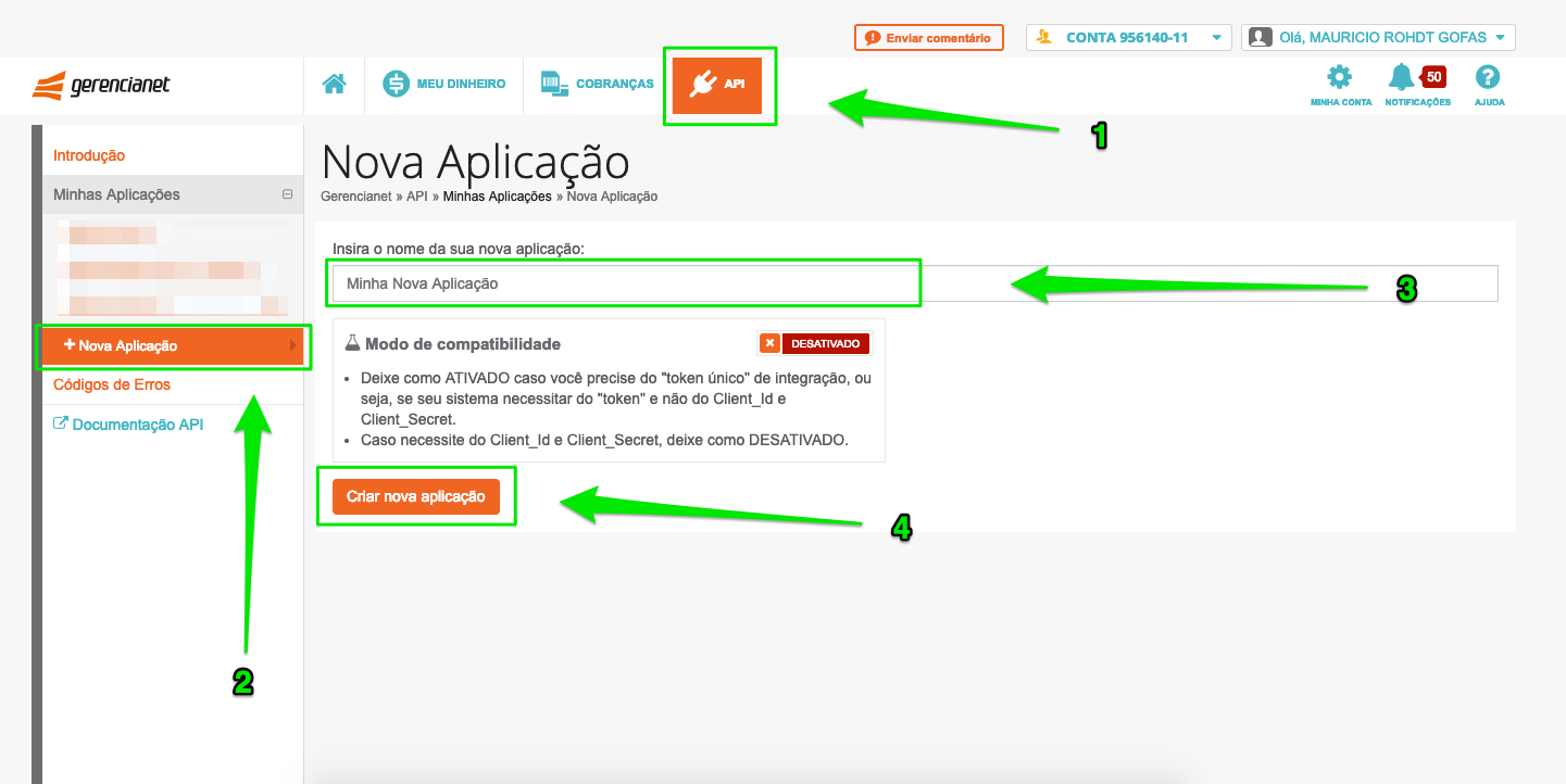 Onde encontrar Client ID e Client Secret no painel Efi